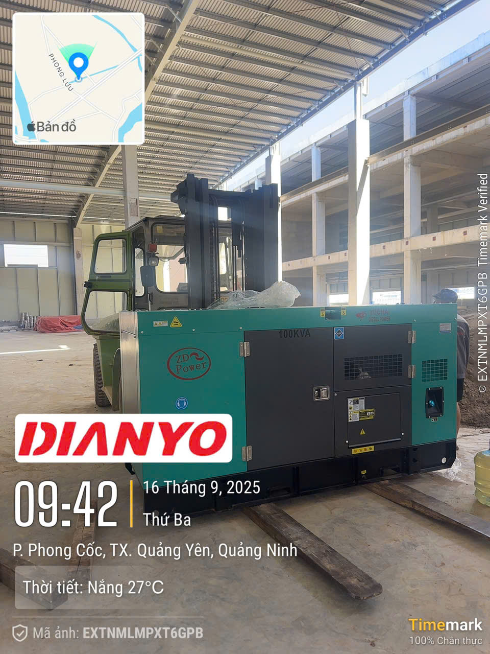 Để đảm bảo nguồn điện ổn định, phục vụ hoạt động sản xuất không bị gián đoạn, một doanh nghiệp tại Quảng Ninh đã tin tưởng lựa chọn máy phát điện Yuchai 100kVA do Dianyo Trung Điện cung cấp và lắp đặt.