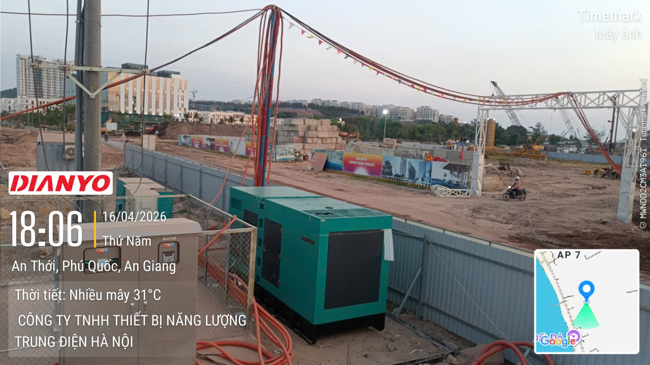 Trung Điện triển khai lắp đặt m&aacute;y ph&aacute;t điện Yuchai 500kVA cho c&ocirc;ng tr&igrave;nh x&acirc;y dựng tại đảo Ph&uacute; Quốc. Giải ph&aacute;p điện dự ph&ograve;ng ổn định, vận h&agrave;nh bền bỉ trong điều kiện m&ocirc;i trường khắc nghiệt.