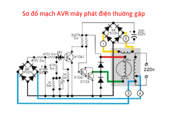 Sơ đồ và nguyên lý mạch AVR máy phát điện