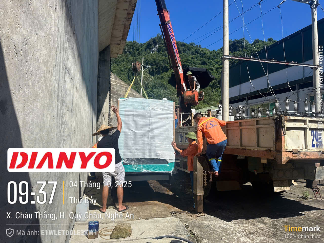 Dianyo Trung Điện bàn giao, lắp đặt máy phát điện cho trạm thủy điện tại Nghệ An – đảm bảo nguồn điện dự phòng ổn định, vận hành an toàn, bền bỉ.