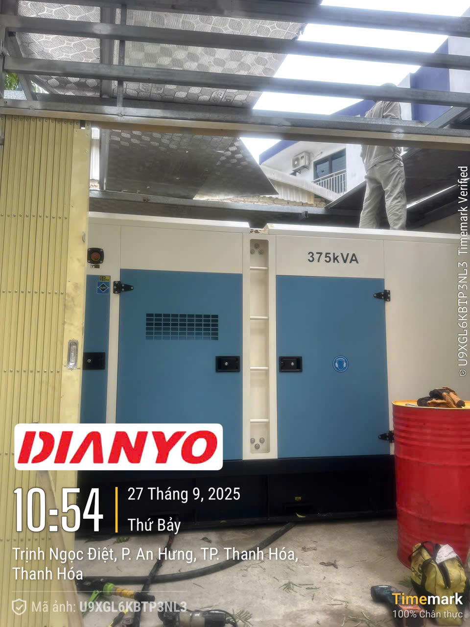 Dự án lắp đặt máy phát điện Weichai 375kVA tại Thanh Hóa, do Dianyo Trung Điện cung cấp, bàn giao vận hành ổn định, giải pháp điện dự phòng tối ưu
