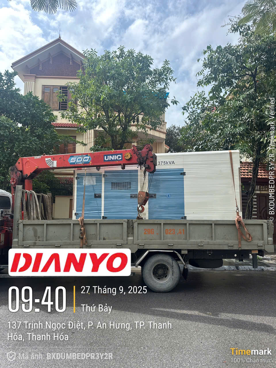 Dự án lắp đặt máy phát điện Weichai 375kVA tại Thanh Hóa, do Dianyo Trung Điện cung cấp, bàn giao vận hành ổn định, giải pháp điện dự phòng tối ưu