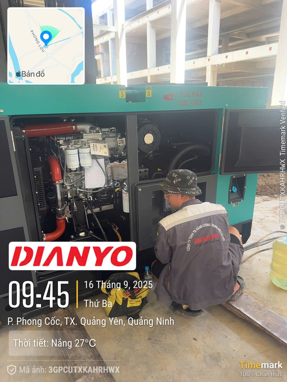 Để đảm bảo nguồn điện ổn định, phục vụ hoạt động sản xuất không bị gián đoạn, một doanh nghiệp tại Quảng Ninh đã tin tưởng lựa chọn máy phát điện Yuchai 100kVA do Dianyo Trung Điện cung cấp và lắp đặt.