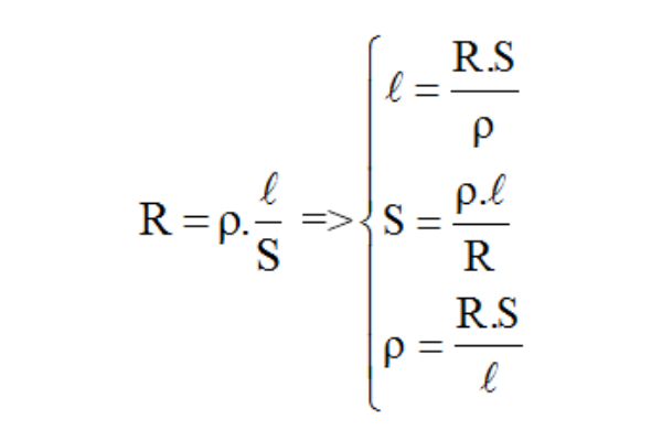 Công thức tính điện trở từ điện trở suất